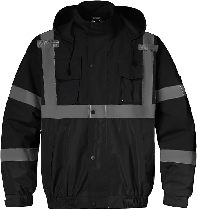 SKSAFETY Hi Vis Reflective Rain suits for Men Waterproof - High Vis Safety Rain Jacket, High Visibility Raincoat for Men