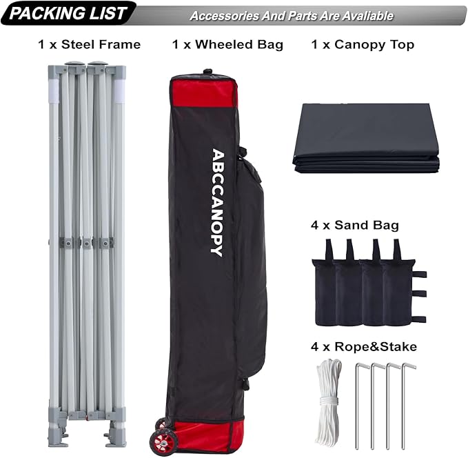 ABCCANOPY Commercial Pop Up Canopy Tent 10x15 Premium-Series, Black