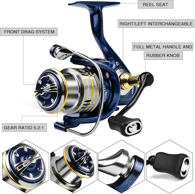 Fishing Rod and Reel Combo - Telescopic Fishing Poles and Spinning Reels Combos - Carbon Fiber Fishing Pole with 2500 Fishing Reel Combos - Bass Fishing Tackle Gear Set Fishing Rods Kit 1.8m/5.9ft