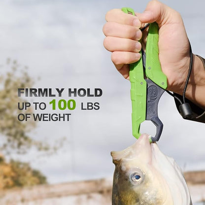 SNAIL TRAIL 7.5''/9'' Floating Fish Gripper, Fishing Grabber, Catfish Mouth Pliers, Caught Bass Holder, Digital Scale Hook Clamp, Saltwater Lip Grip Tool with Lanyard, Gifts for Men