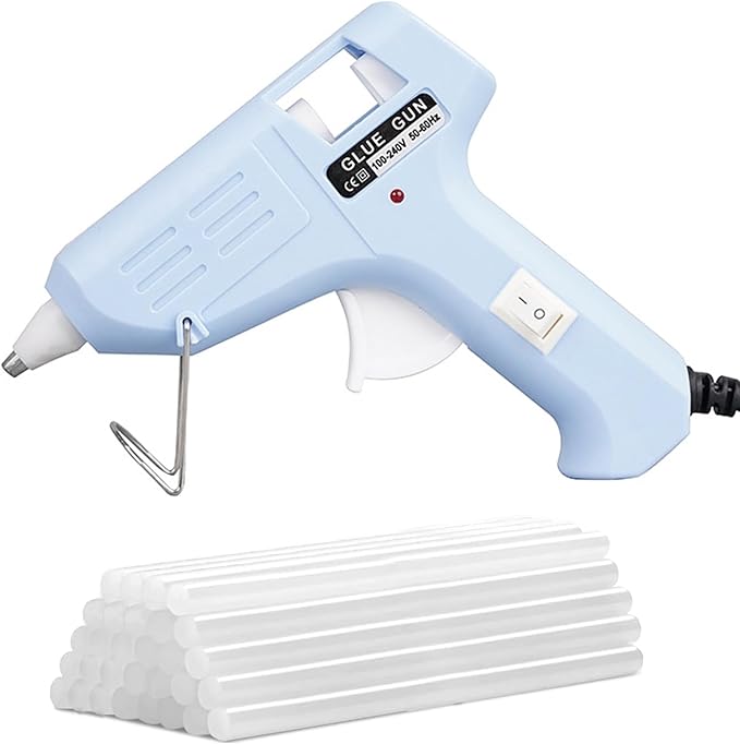 Hot Glue Gun, 20W Fast‑Preheating High‑Temp Mini Hot Melt Glue Gun Kit with 30 Glue Sticks (100mm x 7mm) for School Projects, DIY, Arts & Crafts, Quick Home Repairs