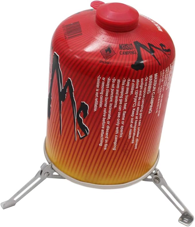 MCAMPAS Mini Fuel Can Stabilizer Stand, Foldable 304 Stainless Steel Tripod for Camping Stoves, Butane/Propane Canisters - Outdoor Hiking Cooking Gear