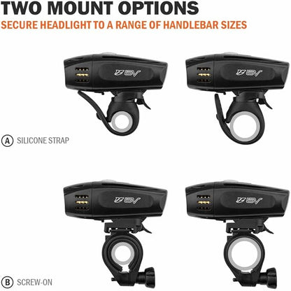 BV Bike Lights, Super Bright with 5 LED Bike Headlight & 3 LED Rear, Bike Lights for Night Riding with Quick-Release, Waterproof Bicycle Light Set, Bike Accessories, Bicycle Accessories, Flashlight
