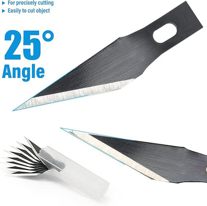 EHDIS Precision Craft Knife Blades 11# Refill Art Blades Cutting Tool With Storage Case for Hobby, Scrapbooking, Stencil (50)