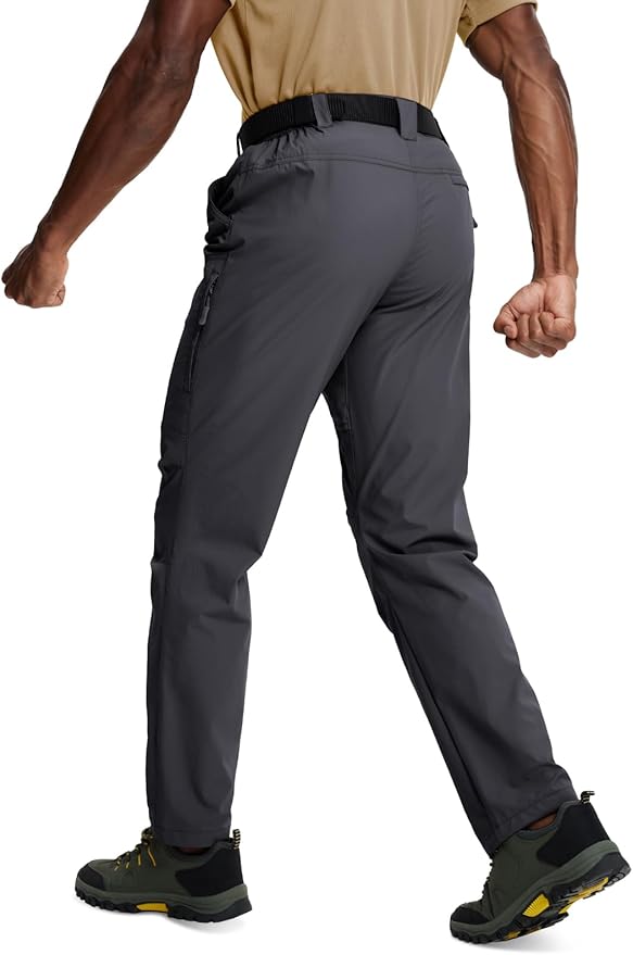 Mens Hiking Pants Lightweight Cargo Work Tactical Nylon Stretch Waterproof Quick Dry Fishing Travel Outdoor 6 Pockets