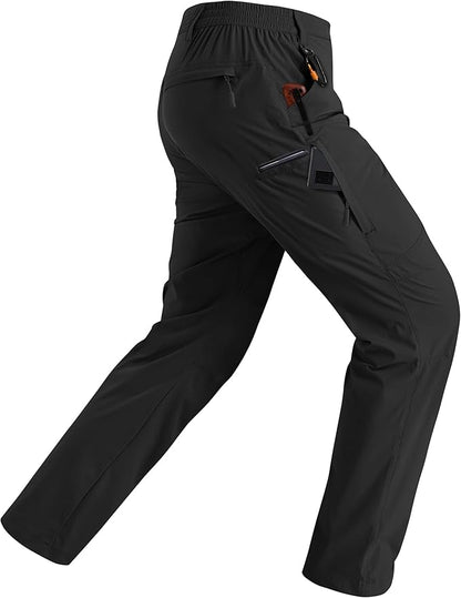 Rapoo Mens Hiking Pants Lightweight Water Resistant Breathable Nylon Cargo Pants with 6 Pockets