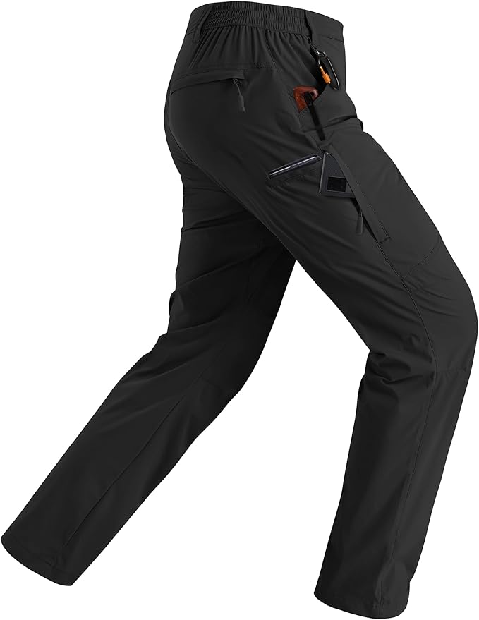 Rapoo Mens Hiking Pants Lightweight Water Resistant Breathable Nylon Cargo Pants with 6 Pockets