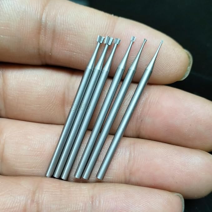 𝐋𝐮𝐨 𝐤𝐞 6 Pcs Inverted Trapezoidal Jewelry Cutting Burr - 3/32'' Shank Lapidary Making Tools Jewelry Engraving Bits for Rotary Tools ( 008 - 023 )