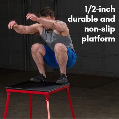 Body-Solid Tools Steel Frame Plyo Box - Ideal for Plyometric Jump Box Workouts, Step Up Exercises - Essential Equipment for Home Gym