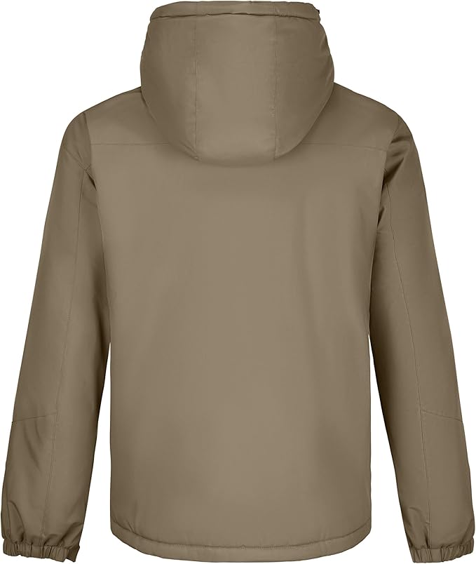 CAMELSPORTS Mens Winter Jacket Waterproof Warm Snow Ski Jackets Faux Fur Fleece Rain Coats with Removable Hood