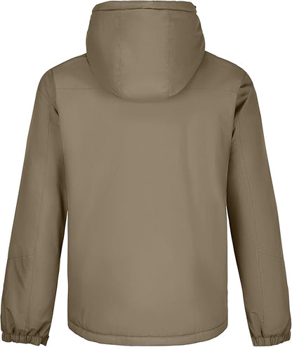 CAMELSPORTS Mens Winter Jacket Waterproof Warm Snow Ski Jackets Faux Fur Fleece Rain Coats with Removable Hood