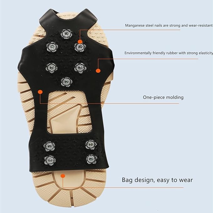 ice Cleats for Shoes and Boots crampons - ice Spikes for Boots Traction Cleats for Ice, Snow, and Outdoor Activities - Durable and Easy to Use