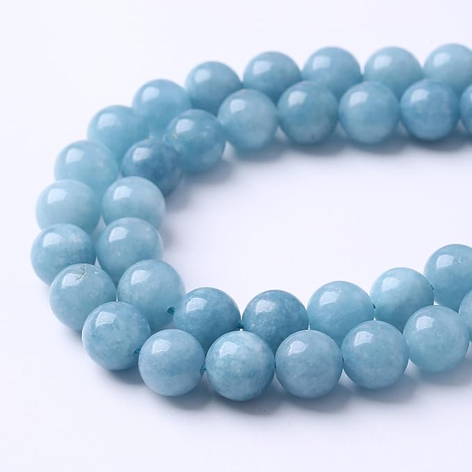 160PCS 4MM Blue Aquamarine Jade Loose Beads for Jewelry Making DIY Bracelet 2 Strands