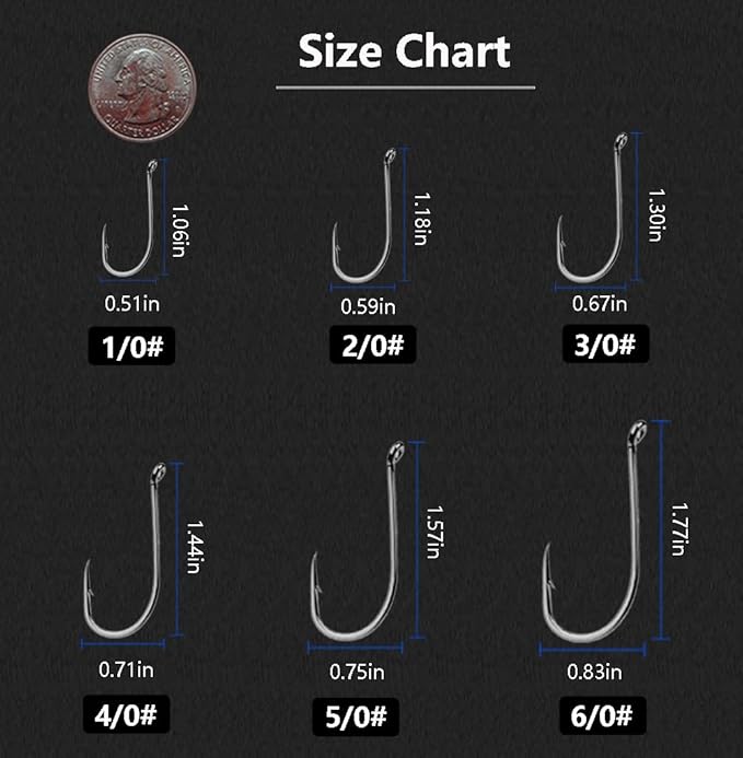Dyxssm 200pcs/lot Octopus Fishing Hooks Offset Circle Fishing Hook Black High Carbon Steel Strong Barbed Fish Hooks for Freshwater Saltwater