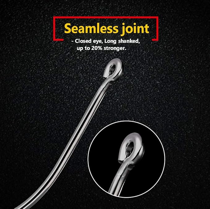 Dyxssm 150pcs/lot Forged Long Shanked Fishing Hooks Stainless Steel Fishing Hook for Saltwater Freshwater, Circle Octopus Fishing Hooks