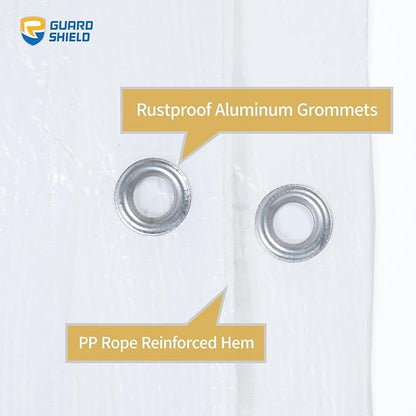 GUARD SHIELD Tarp White 6x6 Feet Multi Purpose Waterproof Poly Tarp Cover 5mil