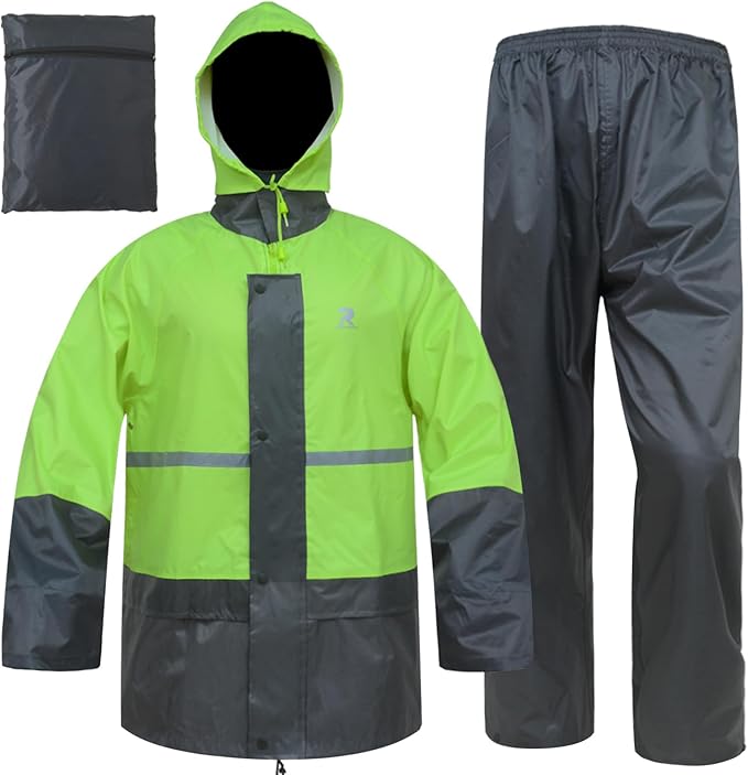 RainRider Rain Jacket Pants Suits for Men Women Waterproof Lightweight Rain Gear Workwear