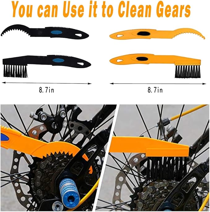 10pcs Bike Cleaning Kit, Bicycle Clean Brush Tool Including Chain Cleaner for Cycling,Bike Chain Cleaner Brush Suitable fo Mountain/Dirt/MT/Road/BMX Bike