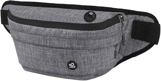 WATERFLY Running Belt Fanny Pack: Runner Marathon Jogging Waist Pack Sport Workout Exercise Fitness Phone Holder Belt for Men Women Jogger Slim Waistband Black