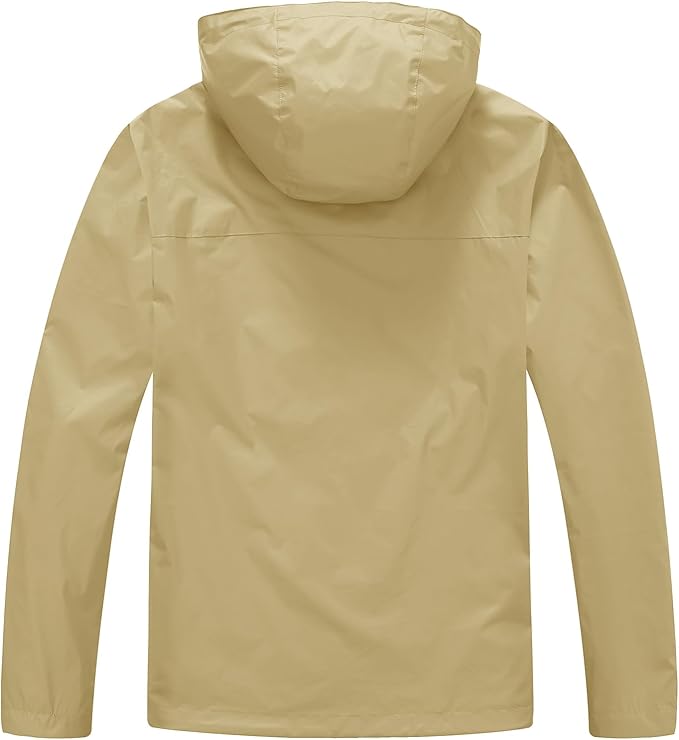 TBMPOY Men's Lightweight Rain Jackets Waterproof Raincoat with Hood Running Cycling Hiking Outdoor Windbreaker