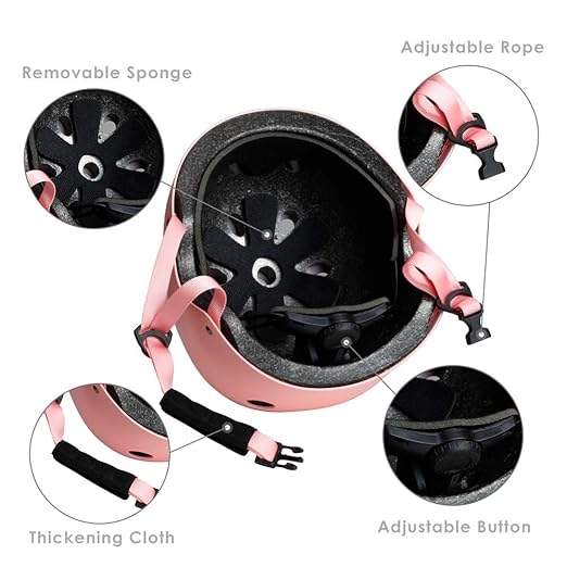 Kids Bike Helmet, Toddler Helmet for Youth Adult, Knee Pad Elbow Pad Wrist Guard Protective Gear Set for Skateboard, Bike, Skating, Cycling