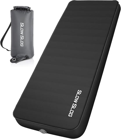 Self-Inflating Sleeping Pad with Portable Electric Air Pump, 4in Thick Memory Foam Camping Mattress for Tent Cot & Car Travel, Fast Inflate & Deflate Camping Pad