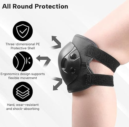 Cockchafer Kids and Youth Knee Elbow Wrist Guards Protective Gear Set for Skateboarding, Roller Skating, Inline Skating, Scooter Riding, BMX Biking (Black, Small)