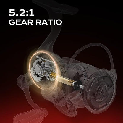 Handing M1 Elite Spinning Reels Fishing Reels Spinning 13.23 Lbs Max Drag Screw-in Handle Slow Oscillation System 5.2:1 Gear Ratio 9+1 Stainless BB Size 1000-4000