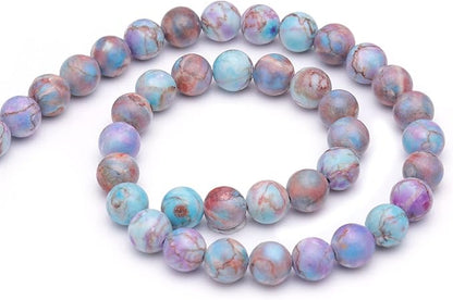 Youngbling Natural Gemstone Beads for Jewelry Making,10mm Purple Jasper Polished Round Smooth Stone Beads,Genuine Real Stone for Bracelet Necklace 15 Inch(Purple Imperial Jasper,10mm)