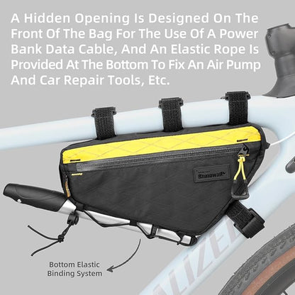 Rhinowalk Bicycle Front Frame Bag Bike Under Top Tube Triangle Bag Lightweight 1.7L Cycling Accessories Nylon Pack Pouch for Mountain Road Bike