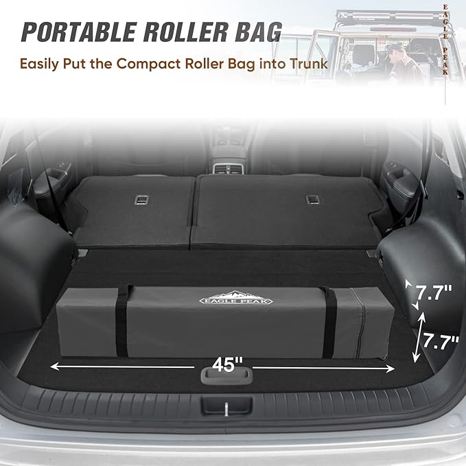 EAGLE PEAK 8x8 Slant Leg Pop-up Canopy Tent Easy One Person Setup Instant Outdoor Beach Canopy Folding Portable Sports Shelter 8x8 Base 6x6 Top (American Flag)