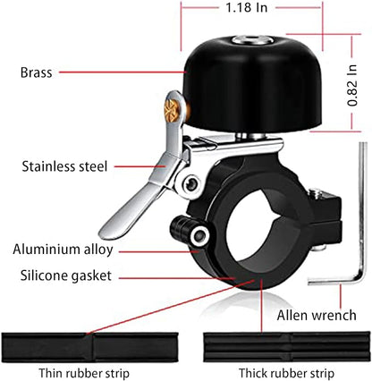 Greallthy Bike Bell Classic Brass Bicycle Bell,Bike Bells for Adults Kids, Loud Retro Bell for Road & Mountain Bikes, Universal Handlebar Fit.