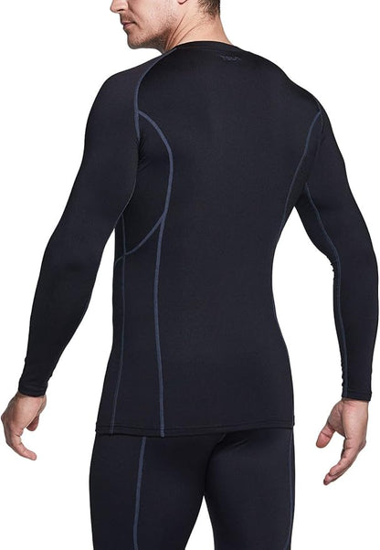 TSLA Men's Thermal Long Sleeve Compression Shirts, Athletic Base Layer Top, Winter Gear Running T-Shirt