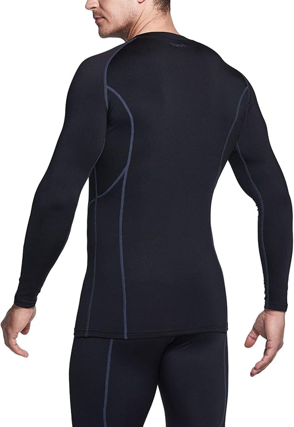TSLA Men's Thermal Long Sleeve Compression Shirts, Athletic Base Layer Top, Winter Gear Running T-Shirt