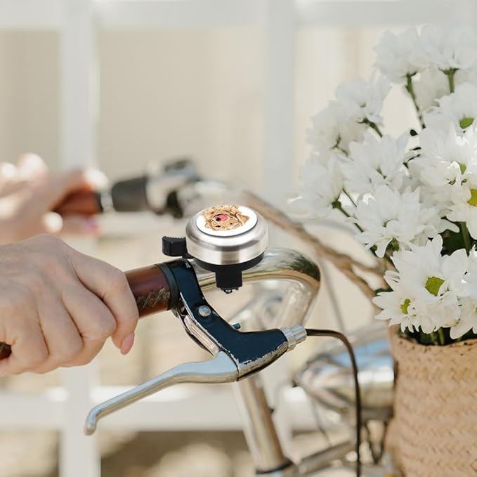 WIRESTER Silver Aluminum Round Bike Bell, Classic Ring Bicycle Bell, Bike Accessories Bell Ring for Adults Kids Girls Boys