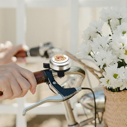 WIRESTER Silver Aluminum Round Bike Bell, Classic Ring Bicycle Bell, Bike Accessories Bell Ring for Adults Kids Girls Boys