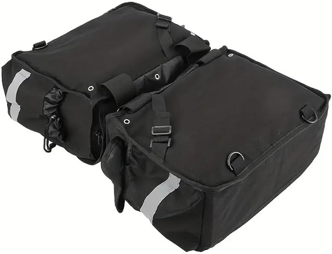 Colaxi Bike Pannier Double Pannier Cycling Side Bags Large Capacity Bike Bags for Rear Rack Bicycle Saddle Bag for Traveling, Black