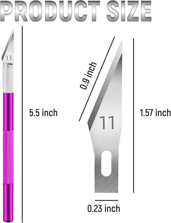 10 Pack Exacto Knife Set – Precision Craft Knife, Hobby Knife, Art Knife with Sharp Blades for Paper Cutting, Carving, Scrapbooking, and DIY (Purple)