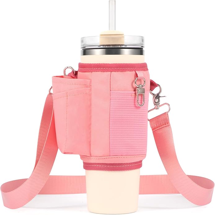 All Day Quencher Carry All for Stanley 40/30 oz Tumbler, Crossbody Bag with Phone Holder & Strap, Water Bottle Carrier Bag