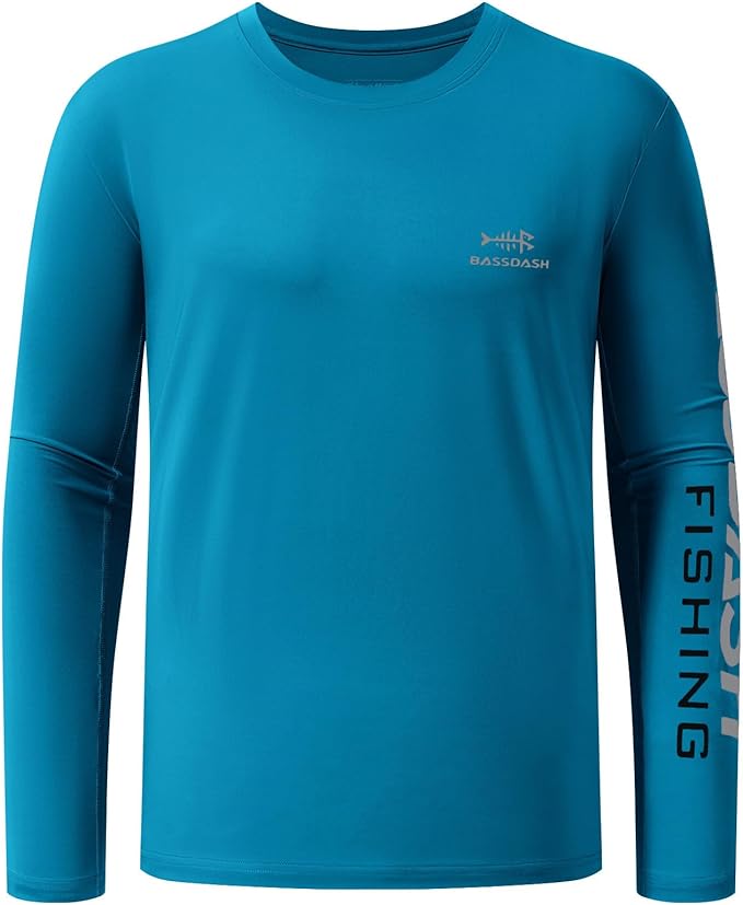 BASSDASH Fishing T Shirts for Men UV Sun Protection UPF 50+ Long Sleeve Tee T-Shirt