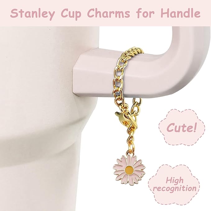 Stanley Cup Accessories Set,Including 2 Pcs 0.4in Straw Cover, 1 Silicone Spill-Proof Stopper Set of 3, 1 Cute Butterfly Handle Charm, 1 Silicone Boot Fits Stanley 40&30 Oz Tumbler (Rose Quartz)