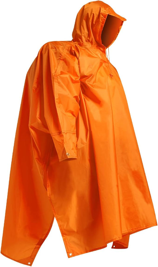 longsinger Hooded Rain Poncho for Adult with Pocket Waterproof Lightweight Unisex Raincoat for Hiking Camping Emergency