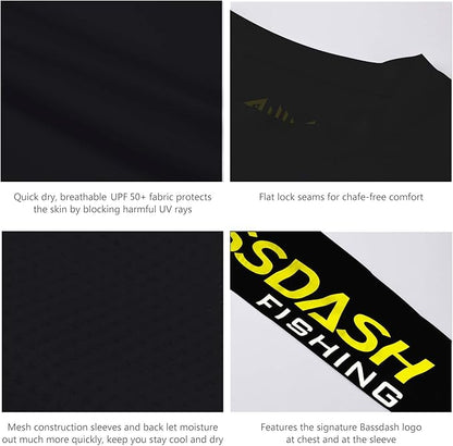 BASSDASH Fishing T Shirts for Men UV Sun Protection UPF 50+ Long Sleeve Tee T-Shirt