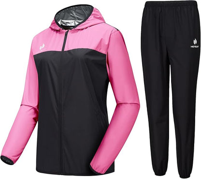 HOTSUIT Sauna Suit for Women Weight Loss Sweat Suits Sauna Jacket Pant Machine Washable Anti Rip for Gym Workout Exercise