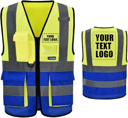 A-SAFETY High Visibility Reflective Safety Vest Customize Logo (XS-8XL)
