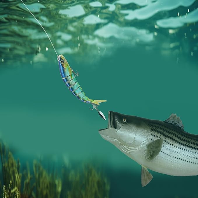 Fishing Lures with Spinner Baits Blades for Topwater, Swimbait for Trout and Bass Slow Sinking, 5pcs Fishing Hard Baits