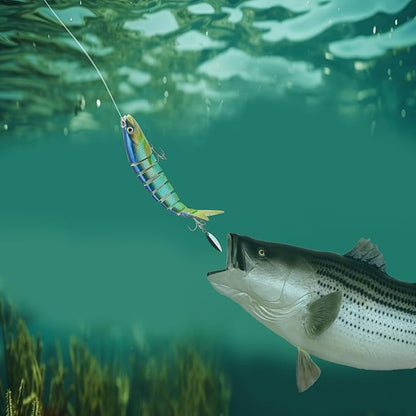 Fishing Lures with Spinner Baits Blades for Topwater, Swimbait for Trout and Bass Slow Sinking, 5pcs Fishing Hard Baits