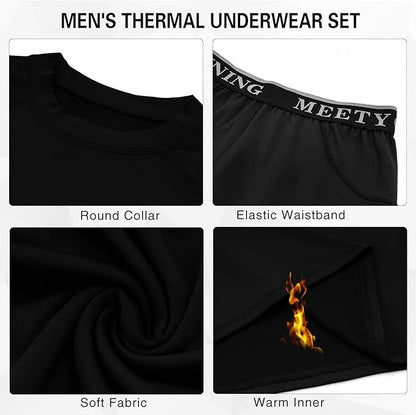 Men's Thermal Underwear Set Sport Long Johns Base Layer