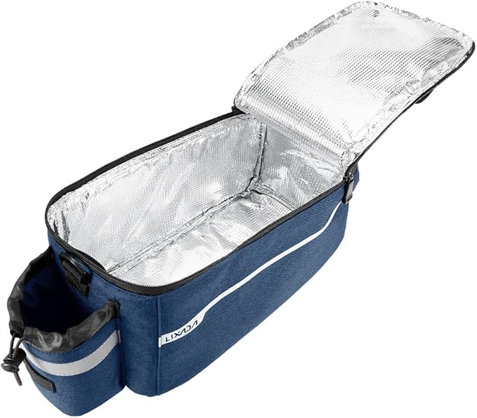 Lixada Bike Panniers Bike Trunk Bag Insulated Bag for Warm/Cool Items, Bicycle Rear Rack Storage Luggage Bicycle Seat Multifunctional Insulated Trunk Cooler Bag Shoulder Bag 11.4 6.3 6.7in