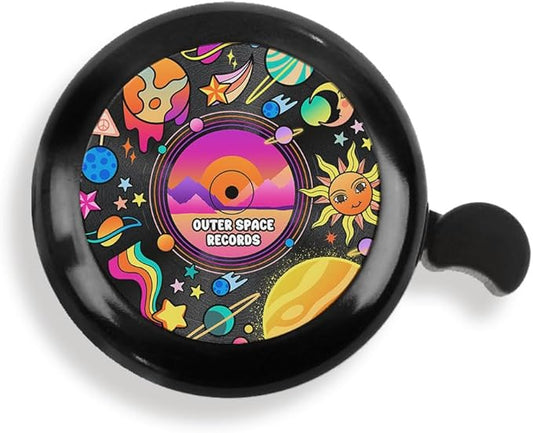 WIRESTER Black Aluminum Round Bike Bell, Classic Ring Bicycle Bell, Bike Accessories Bell Ring for Adults Kids Girls Boys - Dog Cat Animal Cute Records